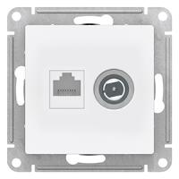 Атлас белый розетка RJ45+TV скрытая 2-ая  