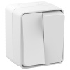 Атлас Профи белый выключатель 2кл открытая 10А IP54 