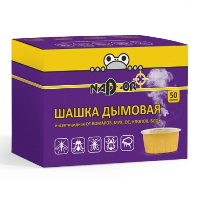 Шашка дымовая от мух, комаров, ос, клопов, блох 50гр Nadzor