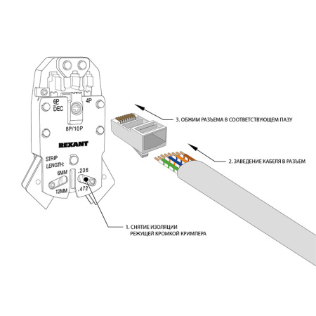 Разъем Jack компьютерный RJ45 8(8) Cat5e прозрачный экран 7шт